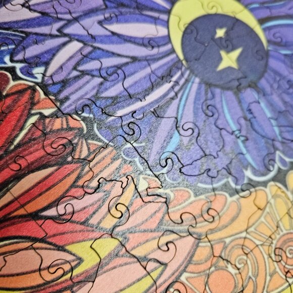 CRAFT HUB Wooden Jigsaw Puzzle A3 84 Pieces | Beautiful Ying Yang 10" Puzzle - Picture 5 of 12